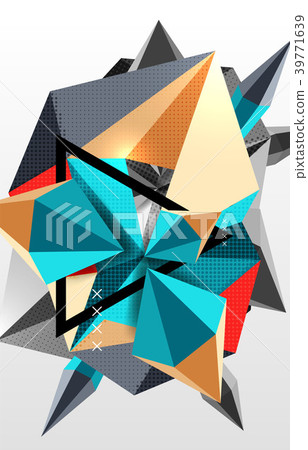 3d polygonal elements abstract background - Stock Illustration ...