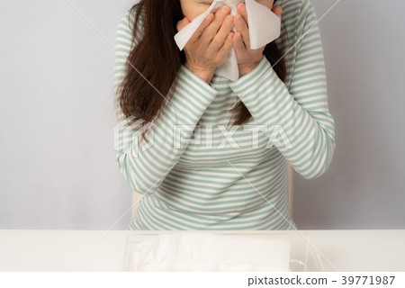 Tissue paper and woman Tissue paper and woman 39771987