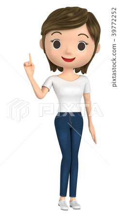 A woman wearing a T-shirt is explaining A woman wearing a T-shirt is explaining 39772252