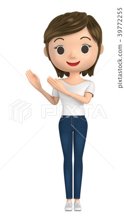 A woman wearing a T-shirt is explaining A woman wearing a T-shirt is explaining 39772255