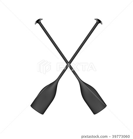 Two crossed paddles in black design Two crossed paddles in black design 39773060