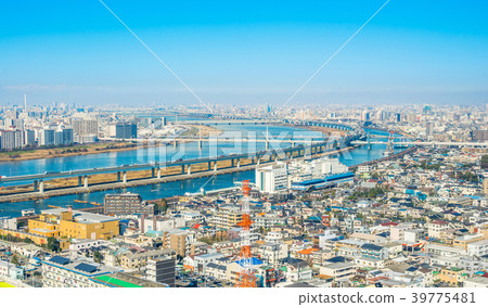 city skyline view in funabori, tokyo, Japan city skyline view in funabori, tokyo, Japan 39775481