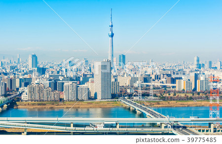 city skyline view in funabori, tokyo, Japan city skyline view in funabori, tokyo, Japan 39775485