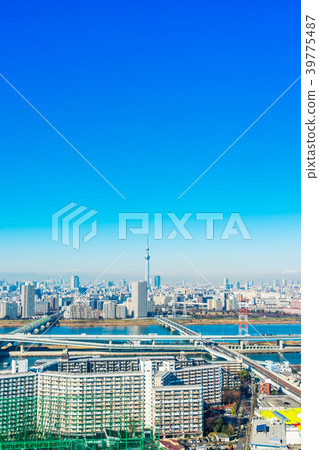 city skyline view in funabori, tokyo, Japan city skyline view in funabori, tokyo, Japan 39775487