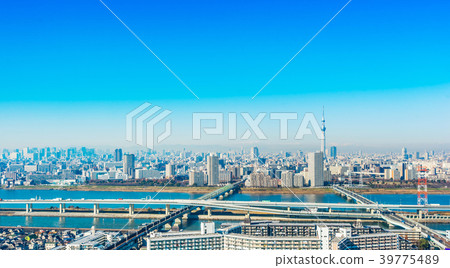 city skyline view in funabori, tokyo, Japan city skyline view in funabori, tokyo, Japan 39775489