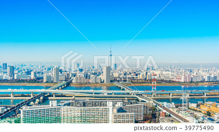 city skyline view in funabori, tokyo, Japan city skyline view in funabori, tokyo, Japan 39775490