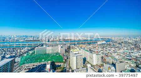 city skyline view in funabori, tokyo, Japan 39775497