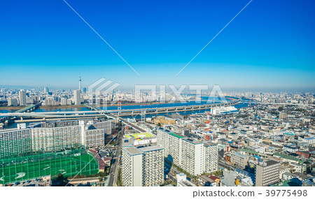 city skyline view in funabori, tokyo, Japan city skyline view in funabori, tokyo, Japan 39775498