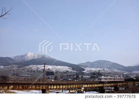 Early spring of Nagano Electric Railway Nagano Line Early spring of Nagano Electric Railway Nagano Line 39777678