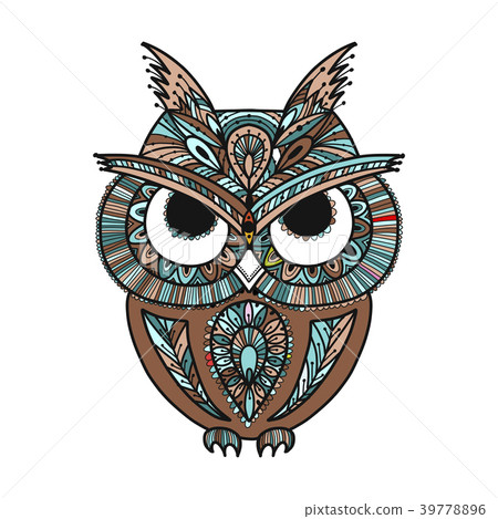 Ornate owl, zenart for your design Ornate owl, zenart for your design 39778896