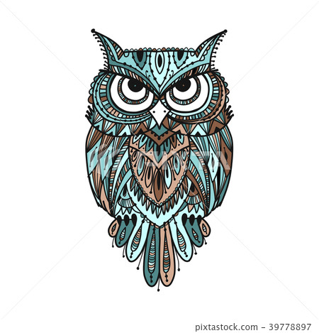 Ornate owl, zenart for your design 39778897
