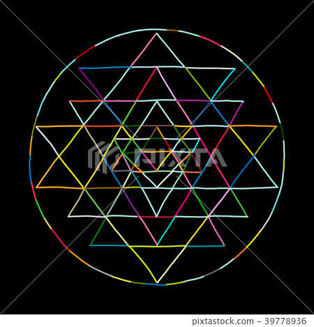 Sacred geometry and alchemy symbol Sri Yantra. Han 39778936