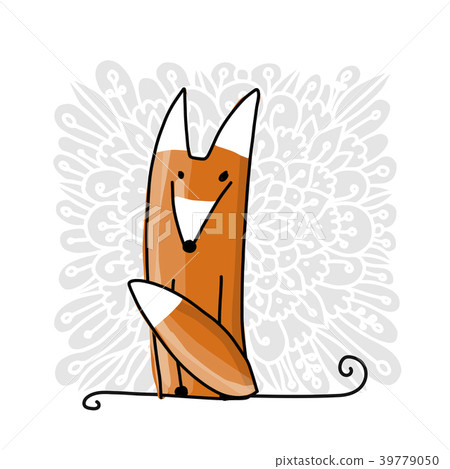 Cute red fox, sketch for your design 39779050