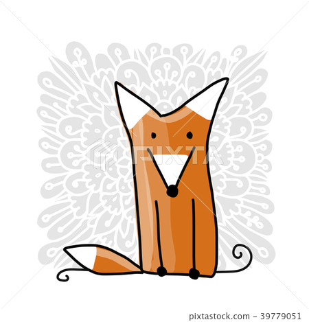 Cute red fox, sketch for your design 39779051