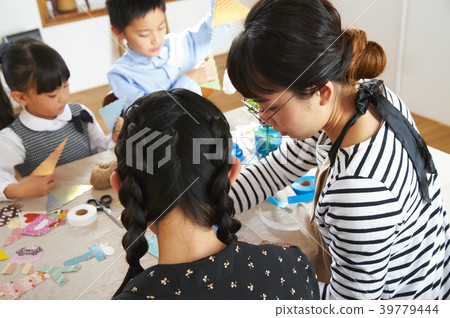 Children preparing for the party Children preparing for the party 39779444