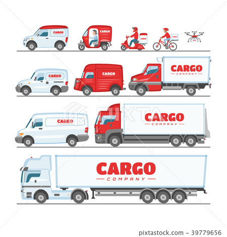 Cargo truck vector van or minivan car for delivery 39779656