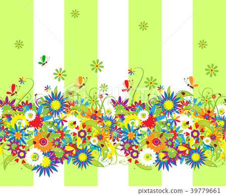 Summer day. Floral seamless background 39779661