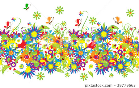 Summer day. Floral seamless background 39779662