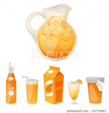 Oranges and orange products vector illustration Oranges and orange products vector illustration 39779867
