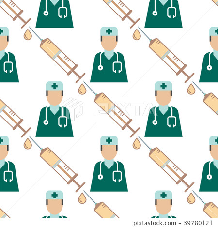 Doctor nurse character medical man vector seamless 39780121