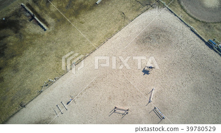 horse racing hippodrome aerial photo shooting from 39780529