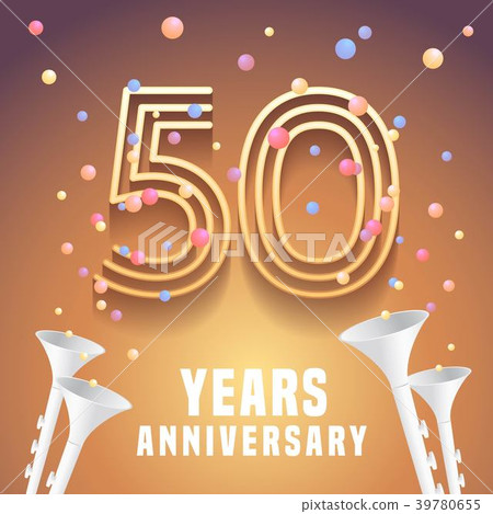 50 years anniversary vector icon, symbol 39780655