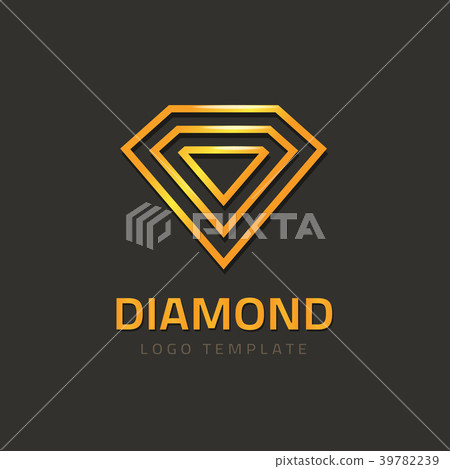 Diamond logotype vector, golden jewel logo concept Diamond logotype vector, golden jewel logo concept 39782239