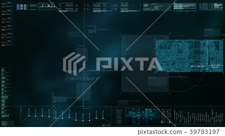 Futuristic HUD holographic digital city map Futuristic HUD holographic digital city map 39783197
