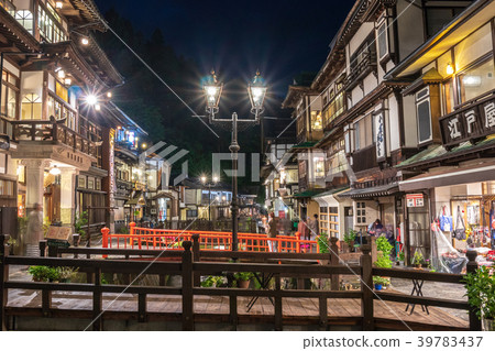 Night view of Ginzan Onsen spa town Night view of Ginzan Onsen spa town 39783437