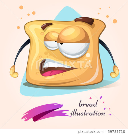 Cartoon funny, cute, crazy bread. Cartoon funny, cute, crazy bread. 39783718