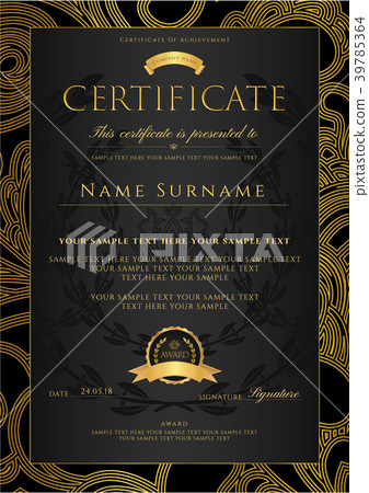 Certificate, Diploma (golden design template 39785364