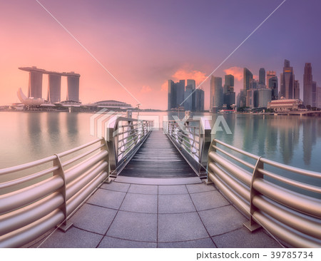 Downtown district and Marina bay in Singapore Downtown district and Marina bay in Singapore 39785734