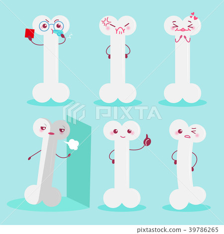 cartoon bone with different emotion 39786265