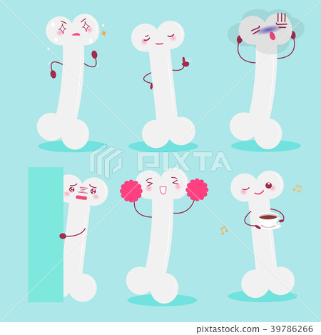 cartoon bone with different emotion 39786266