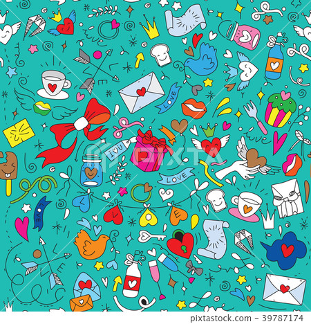 Valentine's Day Love Doodles Design Elements Valentine's Day Love Doodles Design Elements 39787174