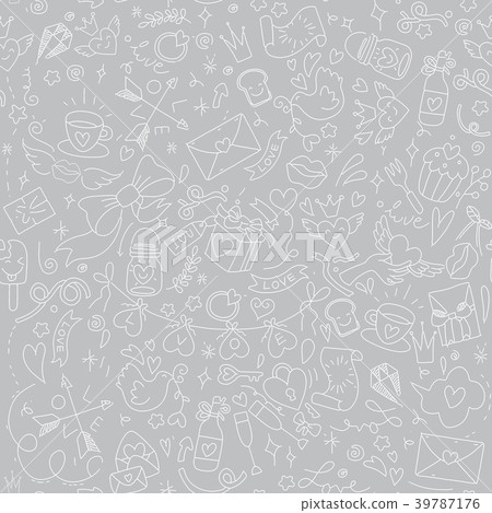 Valentine's Day Love Doodles Design Elements Valentine's Day Love Doodles Design Elements 39787176