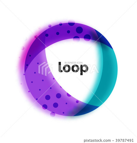Loop circle business icon, created with glass Loop circle business icon, created with glass 39787491