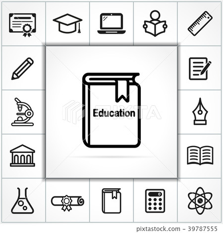 education icons set on white background 39787555