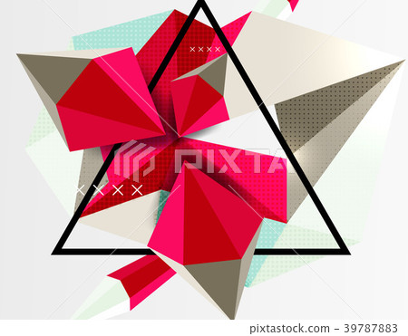 3d polygonal elements abstract background 39787883