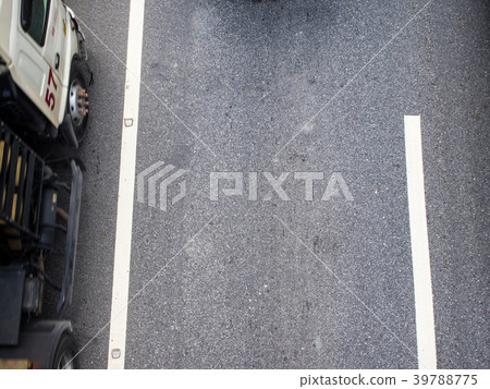 Top view of transportation truck on road Top view of transportation truck on road 39788775