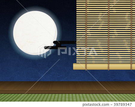 The shade and the moon full moon and autumn leaves The shade and the moon full moon and autumn leaves 39789347