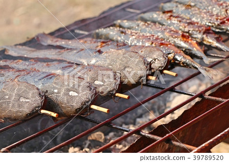 grilled fish at street food grilled fish at street food 39789520