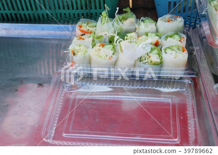 vegetable salad rolls at street food vegetable salad rolls at street food 39789662