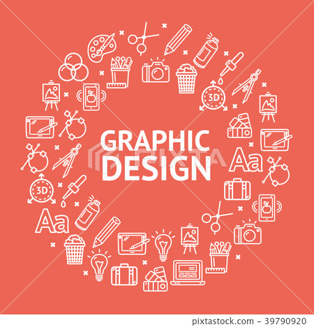 Graphic Design Signs Round Design Template Line Graphic Design Signs Round Design Template Line 39790920