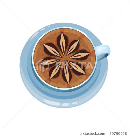 Coffee cup with flower pattern design on top Coffee cup with flower pattern design on top 39790938