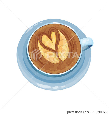 Cappuccino cup with hands and heart design on top 39790972