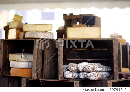 organic cheeses and home made sausages organic cheeses and home made sausages 39791541