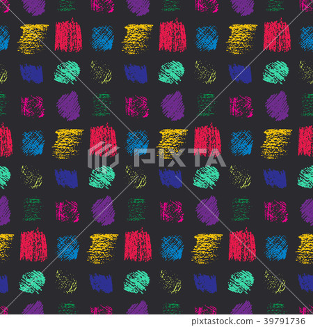 Contrast color grunge scratched squares pattern 39791736