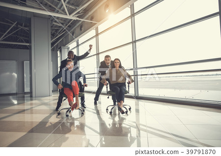 Cheerful colleagues having fun in office 39791870