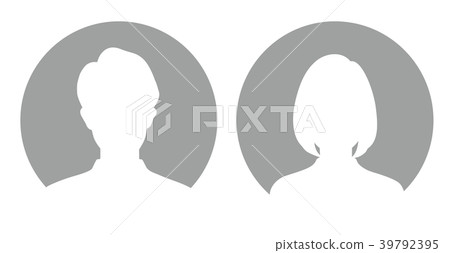 男性和女性剪影圓框 男性和女性剪影圓框 39792395